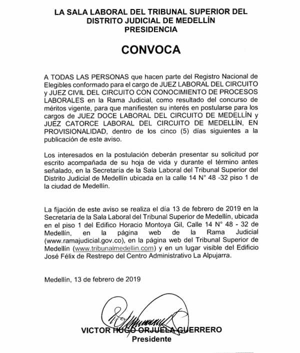 convocatoria juez12y14 laboral