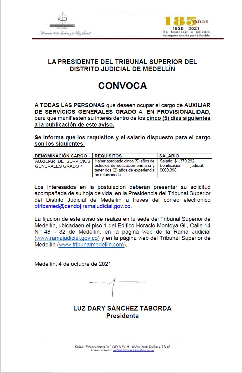 CONVOCATORIA PROVISIONALIDAD AUX SERV GRALES